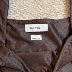 Babaton shiny cocoa brown bodysuit